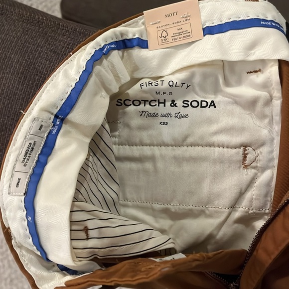 NWT Scotch & Soda Men’s Mott Super-Slim Chino 28/30 color of walnut - Picture 13 of 14